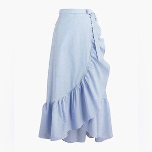 J. Crew Blue Striped Midi Skirt